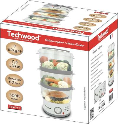 Cuiseur Vapeur 75L 500W Techwood - Thumbnail 2