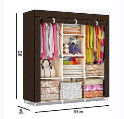 Armoire De Rangement et Penderie 7 tages Porte Cintres Et Ri