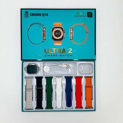Crown Q10 Smart Watch Ultra 2 avec 7 BraceletsDcouvrez une m - Thumbnail 3