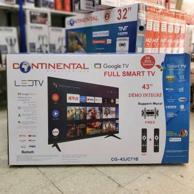 Tv Continental 43p Smart Google tv avec support  2 tlcommand