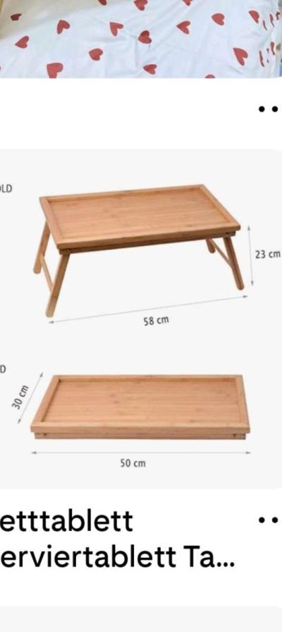 طاولة الفراش من الحطب table de lit en bois - Thumbnail 3