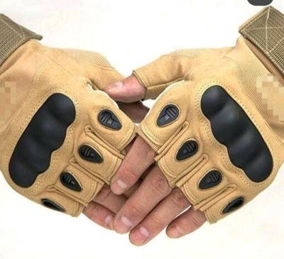 قفازات تكتيكية نصف إصبع صفراء - Thumbnail 4