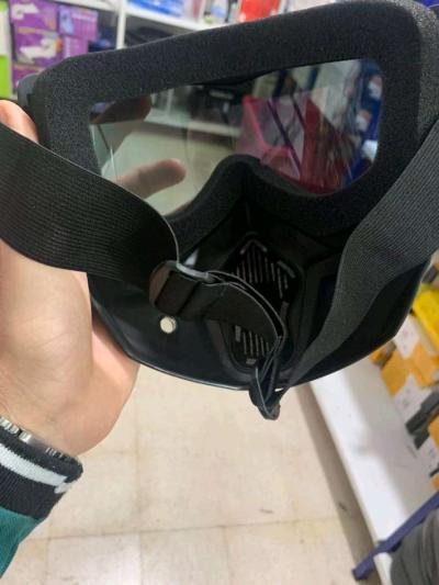 خوذة دراجة نارية مع نظارات واقية ملونة قابلة للإزالة مضادة ل - Thumbnail 2