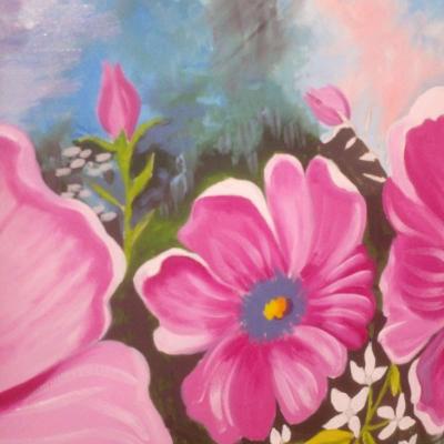 Tableau floral peinture lhuile sur toile - Thumbnail 5
