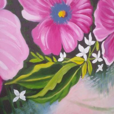 Tableau floral peinture lhuile sur toile - Thumbnail 6