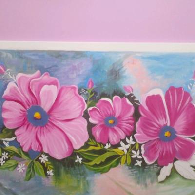 Tableau floral peinture lhuile sur toile - Thumbnail 3