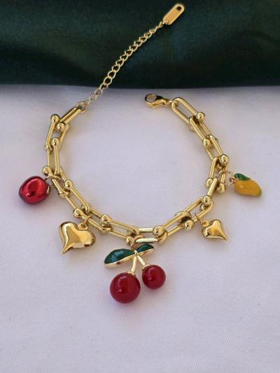 Gourmette Tifanny ceriselle