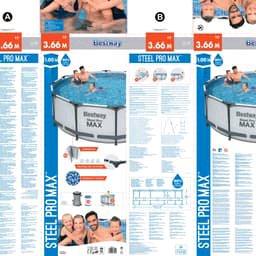 Steel Pro Max Piscine Ronde Avec Pompe Filtrante et Echelle - Thumbnail 2