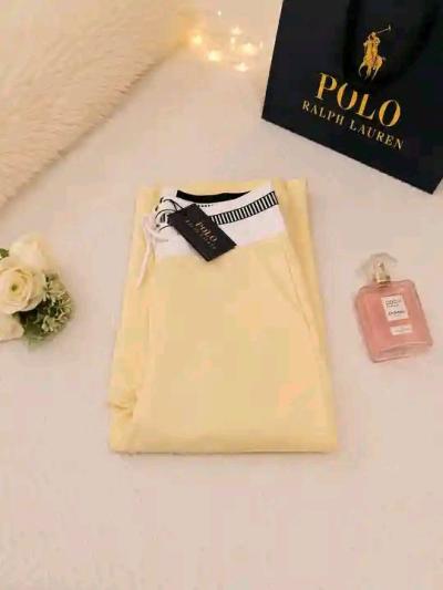 Pantalon carr style Polo  coupe large  couleur jaune pastel - Thumbnail 2