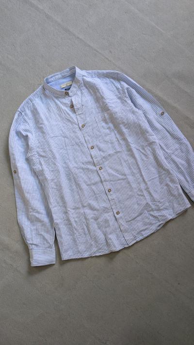 Chemise en lin et Cotton pour homme Original - Thumbnail 6