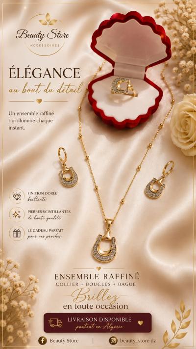 parure 3piece boucle bague
