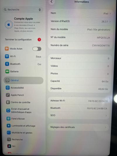 iPad generatoin 10 a vendre - Thumbnail 3